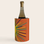 Sun - Mid Century Modern Multicolor Sunburst on Orange Wine Chiller Gallery Image 3