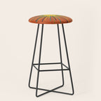 Sun - Mid Century Modern Multicolor Sunburst on Orange Stool Gallery Image 1