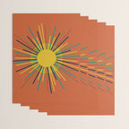 Sun - Mid Century Modern Multicolor Sunburst on Orange Wrapping Paper Gallery Image 3