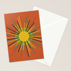Sun - Mid Century Modern Multicolor Sunburst on Orange Stationery Card Gallery Image 2