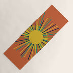 Sun - Mid Century Modern Multicolor Sunburst on Orange Yoga Mat Gallery Image 1