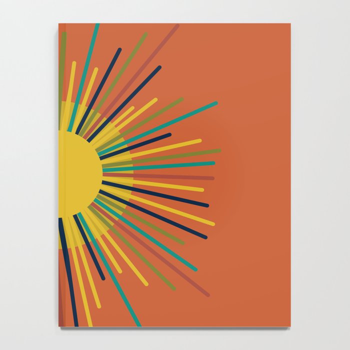 Sun - Mid Century Modern Multicolor Sunburst on Orange Notebook Gallery Image 4