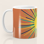 Sun - Mid Century Modern Multicolor Sunburst on Orange Coffee Mug Gallery Image 3