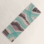 Muted pink and green stripe pattern Yoga Mat Gallery Image 1