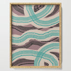 Muted pink and green stripe pattern Serving Tray Gallery Image 1