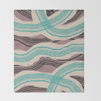 Muted pink and green stripe pattern Throw Blanket Gallery Image 2