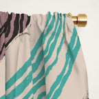 Muted pink and green stripe pattern Window Curtain Gallery Image 2