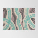 Muted pink and green stripe pattern Rug Gallery Image 2