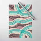 Muted pink and green stripe pattern Wrapping Paper Gallery Image 1