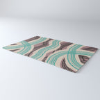 Muted pink and green stripe pattern Rug Gallery Image 3