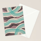 Muted pink and green stripe pattern Stationery Card Gallery Image 2