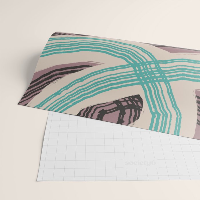 Muted pink and green stripe pattern Wrapping Paper Gallery Image 2