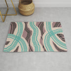 Muted pink and green stripe pattern Rug Gallery Image 1