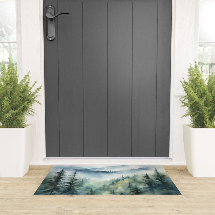 Treetops in the Mist Welcome Mat Gallery Image 3