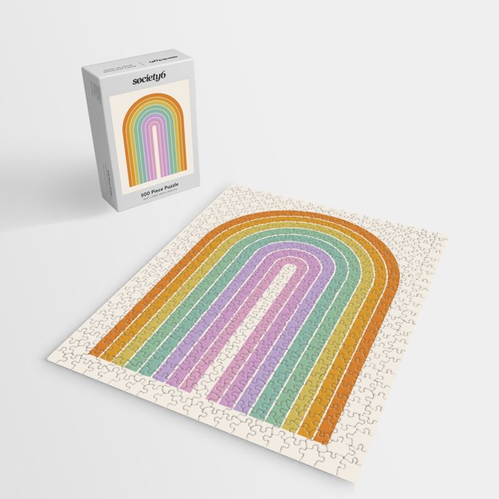 Gradient Arch XV Tropical Mid Century Modern Rainbow Jigsaw Puzzle Gallery Image 2