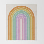 Gradient Arch XV Tropical Mid Century Modern Rainbow Throw Blanket Gallery Image 2