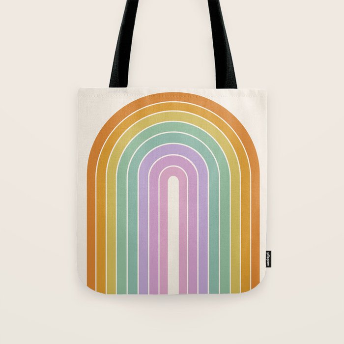 Gradient Arch XV Tropical Mid Century Modern Rainbow Tote Bag Gallery Image 1