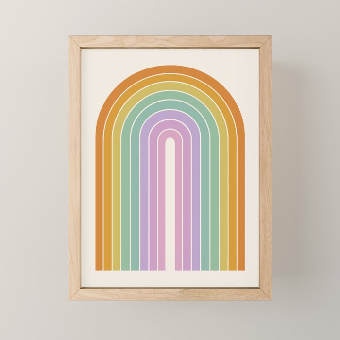 Gradient Arch XV Tropical Mid Century Modern Rainbow Mini Art Print Gallery Image 1