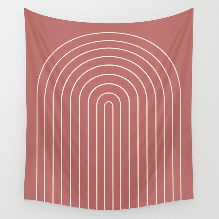 Minimal Arch LII Rose Modern Geometric Lines Wall Tapestry Gallery Image 4