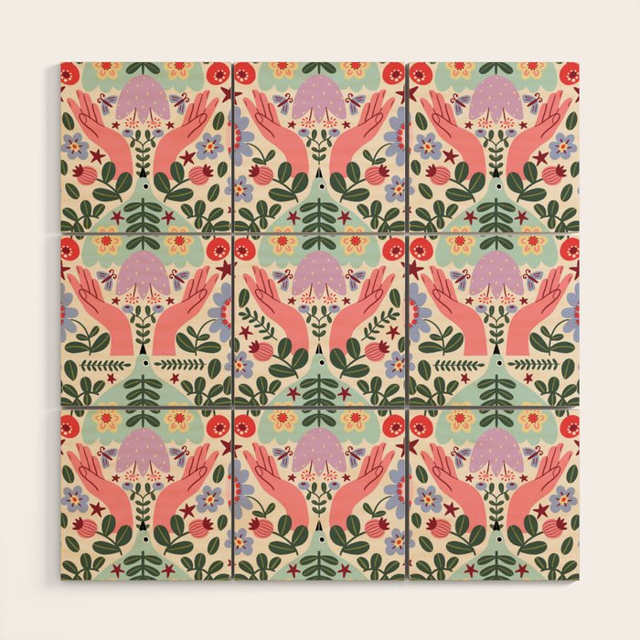 Folk Flora - Liberty Wood Wall Art Gallery Image 1