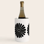 Retro Daisy Abstract I Black and White Bold Floral Wine Chiller Gallery Image 2