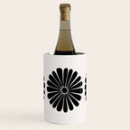 Retro Daisy Abstract I Black and White Bold Floral Wine Chiller Gallery Image 1