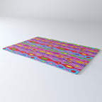 Mid Century Colorful Geometric Oval Pattern Rug Gallery Image 3