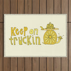 keep on truckin surfy snail // retro surf art by surfy birdy Outdoor Rug Gallery Image 1