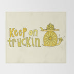 keep on truckin surfy snail // retro surf art by surfy birdy Throw Blanket Gallery Image 2