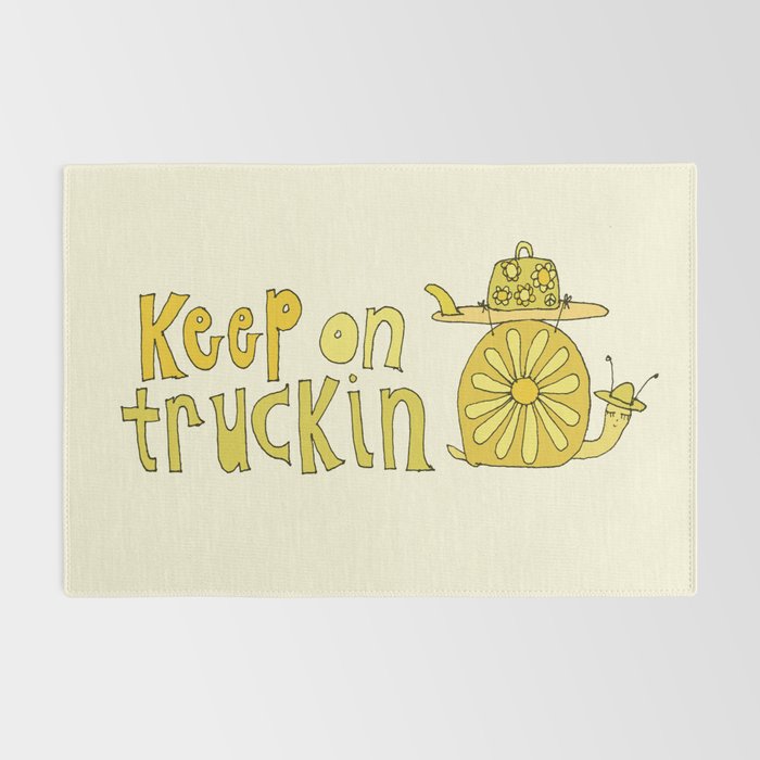 keep on truckin surfy snail // retro surf art by surfy birdy Rug Gallery Image 2