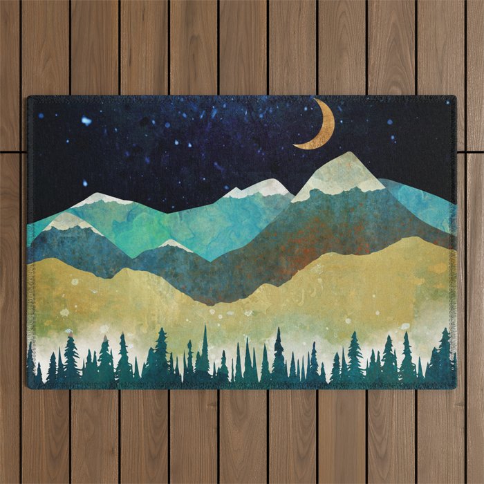 Snowy Night Outdoor Rug Gallery Image 1