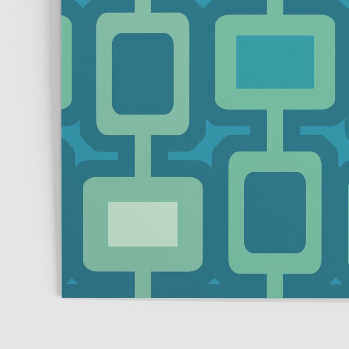 Mid Century Modern Square Columns aquamarine Poster Gallery Image 3