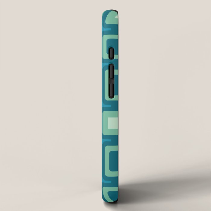 Mid Century Modern Square Columns aquamarine iPhone Case Gallery Image 2