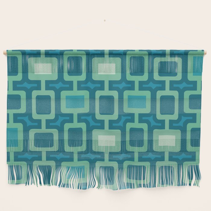 Mid Century Modern Square Columns aquamarine Wall Hanging Gallery Image 1