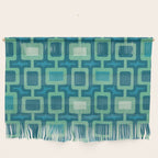 Mid Century Modern Square Columns aquamarine Wall Hanging Gallery Image 1