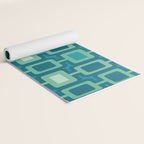 Mid Century Modern Square Columns aquamarine Yoga Mat Gallery Image 2