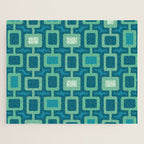 Mid Century Modern Square Columns aquamarine Jigsaw Puzzle Gallery Image 1