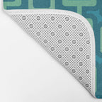 Mid Century Modern Square Columns aquamarine Bath Mat Gallery Image 2