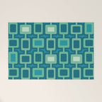 Mid Century Modern Square Columns aquamarine Welcome Mat Gallery Image 1