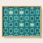 Mid Century Modern Square Columns aquamarine Serving Tray Gallery Image 1