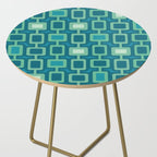 Mid Century Modern Square Columns aquamarine Side Table Gallery Image 2