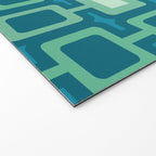 Mid Century Modern Square Columns aquamarine Welcome Mat Gallery Image 2