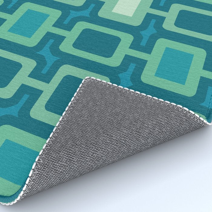 Mid Century Modern Square Columns aquamarine Rug Gallery Image 4