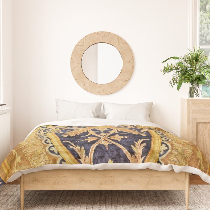 Antique French Savonnerie Aubusson Rug Print Duvet Cover Gallery Image 3