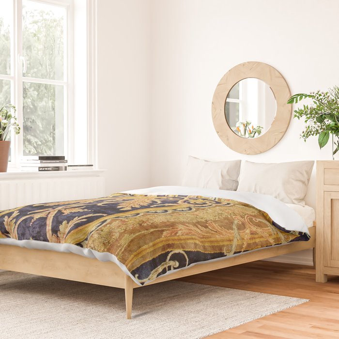 Antique French Savonnerie Aubusson Rug Print Duvet Cover Gallery Image 2