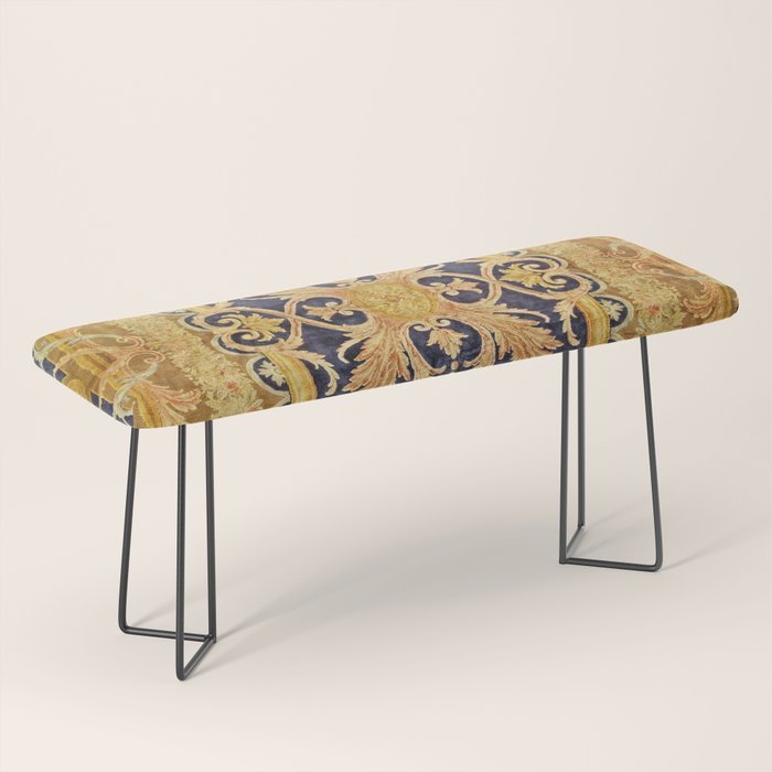 Antique French Savonnerie Aubusson Rug Print Bench Gallery Image 1