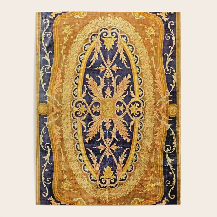 Antique French Savonnerie Aubusson Rug Print Poster Gallery Image 4