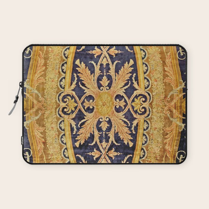 Antique French Savonnerie Aubusson Rug Print Laptop Sleeve Gallery Image 1