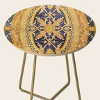 Antique French Savonnerie Aubusson Rug Print Side Table Gallery Image 2