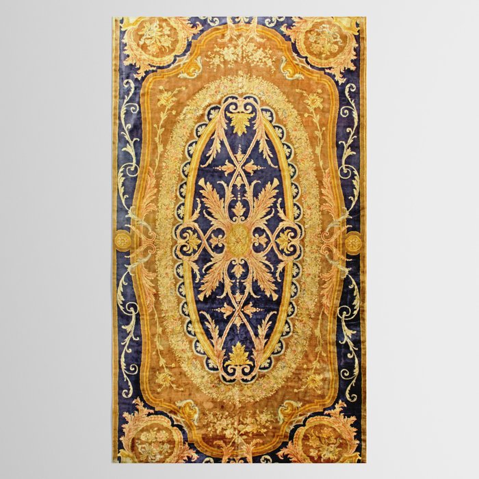 Antique French Savonnerie Aubusson Rug Print Tablecloth Gallery Image 2